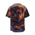 thumbnail image 4 of Goofa Puppy Lying On A Cloud Printed Men's Casual Short-sleeved Shirt,Lightweight Breathable Button-down,Summer Casual men's top,Versatile Fashion shirt-3X-Large, 4 of 7