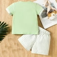 thumbnail image 4 of Odeerbi 0-3 Años Niño Niña Conjunto de Verano Camiseta de Manga Corta de Algodón A Rayas Conjunto de Dos Piezas, 4 of 9