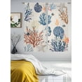 thumbnail image 3 of Blue Coastal Sheer Curtains 72 Inch Length 2 Panels Set Window Treatments, Summer Beach Coral Shell Starfish Vintage Rod Pocket Semi Curtains for Living Room/Bedroom/Kitchen Décor, 104"W x 72"L, 3 of 7