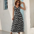thumbnail image 5 of Snow Leopard White Dress Summer Street Style Bohemia Long Dresses Female Sleeveless Printed Maxi Dress, 5 of 9