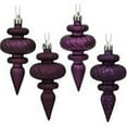 thumbnail image 1 of Vickerman N500066 4 in. Purple Finial 4 Finish Assorted Color Christmas Ornament - 8 per Box, 1 of 4