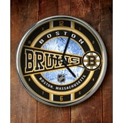 Angle View: Boston Bruins Chrome Clock