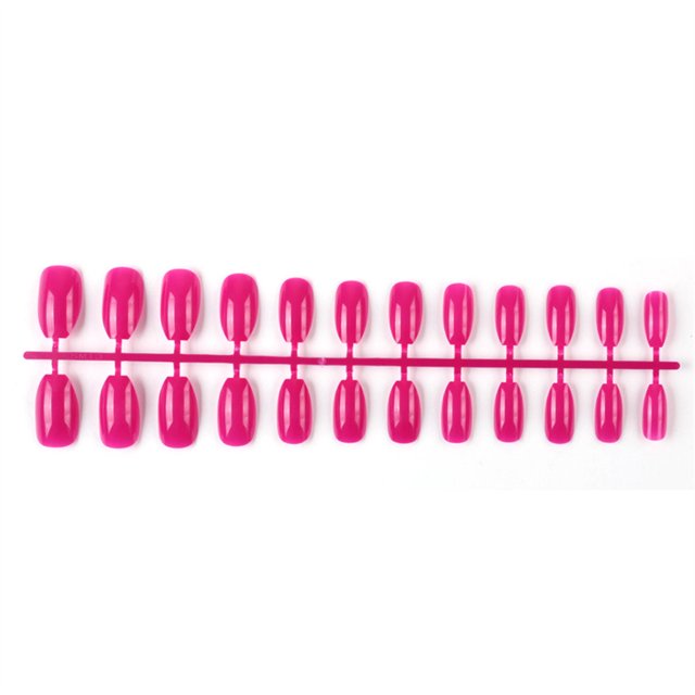 Seitruly Paquete de 24 uñas postizas de ataúd resistentes a los arañazos de bailarina DIY uñas acrílicas de personalidad rápida de color 33 púrpura 50Conjunto