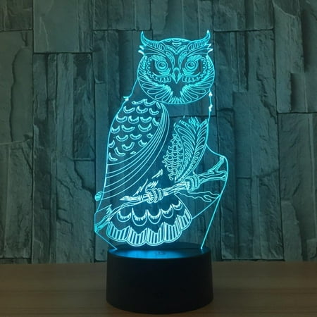 

LINLIN LED Night Light 3D Illusion Bedside Table Lamp 7 Colors Changing Sleeping Light Creative Decoration USB Touch Desk Lamp Gift for Kids Christmas Toy Gift Home Office Decorations