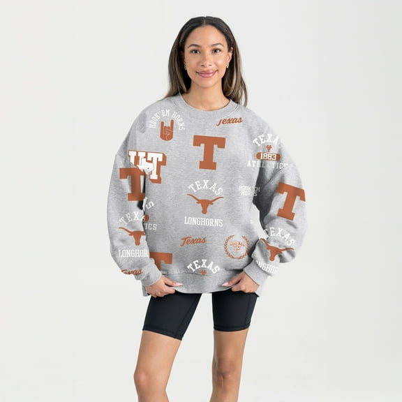 Women's Gameday Couture Gray Texas Longhorns Always on Repeat Fleece Sweatshirt