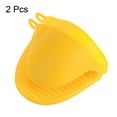 thumbnail image 3 of 2pack Thickened Mini Oven Gloves Heat Resistant Rubber Oven Mitts Pinch Rubber Grip Mitts Pot Holders Yellow, 3 of 6