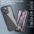 thumbnail image 3 of Dteck Full Body Protection Case for iPhone 16 Pro Max,Slim Transparent Case Built-in Screen Protector Shockproof TPU + PC Back Cover for iPhone 16 Pro Max,Pink, 3 of 7