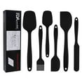 thumbnail image 4 of Silicone Spatula Set, Heat Resistant Spatula - One piece seamless design, non-stick rubber spatula for cooking, baking and mixing (set of 6, black), 4 of 5