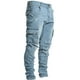 thumbnail image 2 of ICHUANYI Clearance Men's Side Pocket Trousers With Zipper Placket Skinny Jeans(Blue, S) Ichuanyi Ichuanyi, 2 of 6