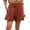 Brick Red, variant on Women's Casual Shorts High Elastic Waisted Pleated Ruffle Cute Shorts Beach Flowy Shorts Purple M