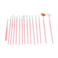 thumbnail image 4 of Juego de Pinceles Para uñas ANGGREK 15 Pinceles Color Rosa, 4 of 8