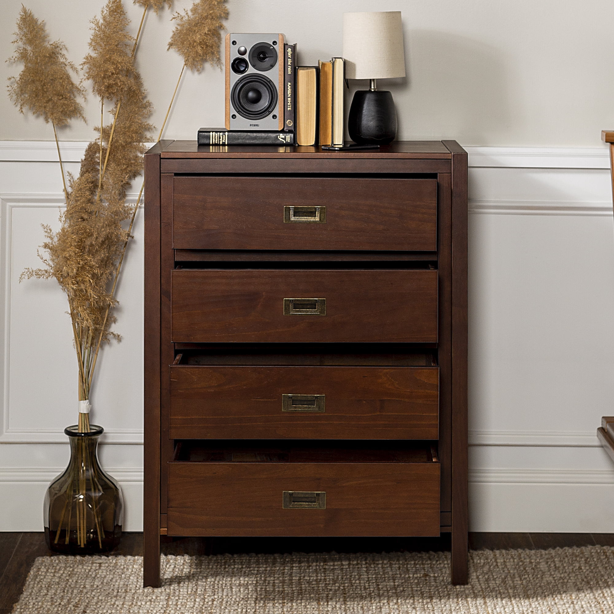 Chateau Lyon Annabelle Four Drawer Solid Wood Walnut Dresser