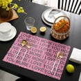 thumbnail image 4 of Valentine''s Day Placemats Set of 4, I Love You More Placemat for Dining Table Decorations, Cotton Linen Simple Words Pink Place Mats, Valentines Table Mats for Kitchen Dinner Holiday Party Decor, 4 of 6