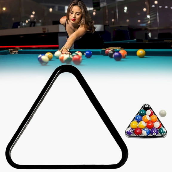 Goowood Pool Triangle Rack for 1.8 Inch Billiard Balls Classic Black Plastic Mini Pool Table Accessories for Compact Billiard Tables