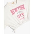 thumbnail image 3 of Crop T-Shirt Varsity Printed Short Sleeve Crew Neck Cotton, 3 of 3
