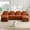 Orange, variant on HUTWIFE 68.5" 2-Seater Teddy Fabric Sofa Beige White Modular Couch with Curved Back & Lumbar Pillows