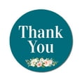 thumbnail image 1 of Darling Souvenir Round 45 Pcs Rose & Peony Floral Thank You Stickers Teal Blue Envelope Seal-1.6 Inches, 1 of 1
