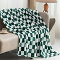 thumbnail image 3 of LOMAO Buffalo Check Fleece Throw Blanket Soft Checkered Plaid Blankets Cozy Lightweight Flannel Blanket for Couch Chair Bed(Green,51"x63"), 3 of 8