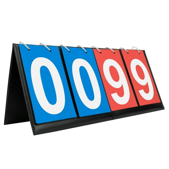 GOGO Sport Scoreboard 4-Digital Portable Tabletop Score Flipper, 00-99-Blue & Carton Rouge