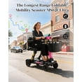 thumbnail image 7 of 15 Miles Long Range 4 Wheels Mobility Scooter for Adults&Seniors-Lightweight Fully Automatic Folding Scooter, 46lbs with 350W Powered Electric Wheelchair,Lithium Battery, Airline-Approved,Pink, 7 of 7
