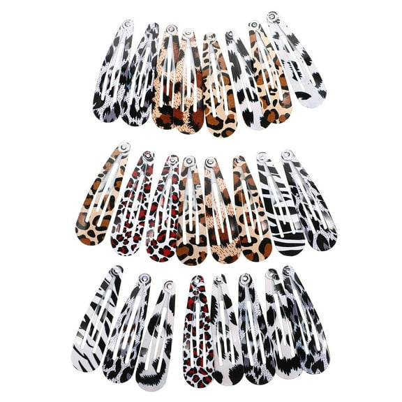 HOMEMAXS  24 Pcs Hair Clip Set Pins Large Snap Clips Leopard Accessories for Girls Women's Miss