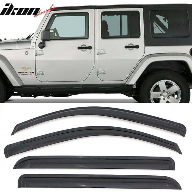 Compatible with 0717 Jeep Wrangler 4Door Acrylic Window Visors Vent