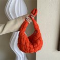 thumbnail image 1 of Bolso Mujer Diamante Bordado Hombro Invierno Puffer Bolso Naranja, 1 of 8