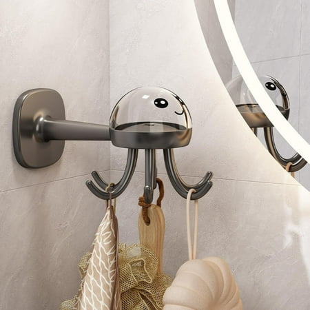 

Cacfwgk Hooks Clearance Sales Six Prong Swivel Hook Rack Kitchen And Bathroom Storage Hook 360°Rotation Non Marking Wall Hook