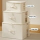 thumbnail image 5 of Organizador de ropa, armario y ropa blanca, caja de almacenamiento transparente con ventana, lavable, plegable, con panel de plástico inferior., 5 of 9