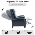 thumbnail image 4 of DREAMSIDEA Pushback Recliner Chair Faux Leather Wingback Chair Home Theater Single Sofa for Living Room, Navy Blue, 4 of 9