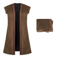 thumbnail image 4 of FASHOFT Adult Renaissance Pirate Halloween Long Embroidered Vest Cosplay Outfit Stage Performance Theme Party Fancy Dress Up Halloween L, 4 of 9