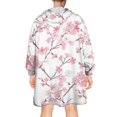 thumbnail image 2 of Wearable Oversized Blanket,Pioneer Flower Floral Print Pattern Wearable Blanket Hoodie for Adults,Cozy Hooded Blankets with Super Pockets,Super Warm Fuzzy Pullover for Women & Men, 2 of 6