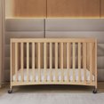 thumbnail image 2 of Foundations Full Size Travel Sleeper Folding Hotel Crib and Sheet Bundle – Includes Wooden Portable Crib with 3" Foam Mattress (Natural) and 6-Pack White Fitted Full Size Crib Sheets, 2 of 7