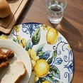 thumbnail image 3 of Yellow Lemon Round 13 Inch Placemats Set of 8, Middle Century Blue Italian Textured HeatResistant Non Slip Place Mats for Dining Table, Wipeable Braided Kitchen Table Mats for Housewarming, 3 of 9