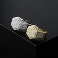 thumbnail image 4 of Mens Iced Out CZ Hexagon Bling Pinky Ring 18k gold Plated Hip Hop Ring for Men, 4 of 6