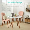 thumbnail image 6 of 35.5in Round Dining Table, Compact Mid-Century Modern Table for 2-4, Home, Kitchen, Apartment w/Beech Wood Legs, Metal Frame - White, 6 of 8