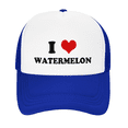thumbnail image 2 of I Heart Watermelon Love Food Funny Trucker Hat Baseball Cap Unisex Blue, 2 of 5