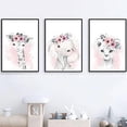 thumbnail image 2 of Juego de 3 carteles de 30 x 40 cm para habitación de niña, cuadros rosas, decoración de pared, pintura sobre lienzo, regalos de cumpleaños NPTWC003-M, 2 of 6