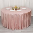 thumbnail image 3 of Efavormart 120" Shiny Blush Rose Gold Round Polyester Tablecloth With Shimmer Sequin Dots, 3 of 9