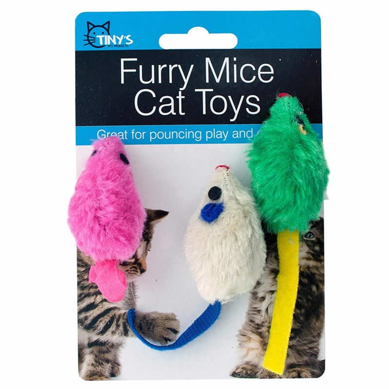 Furry Mice Trio Cat Toys Wondertrail