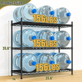 35.6-inch wide storage rack with three adjustable metal shelves and ...