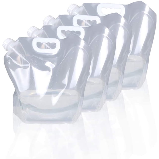 Bolsa de contenedor de agua plegable de 1,3 galones/2,6 galones, jarra de almacenamiento de plástico transparente de grado alimenticio sin BPA para deporte WD.WDQZL Hogar