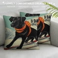 thumbnail image 3 of Shangniulu Throw Pillow Covers 18 x 18 Inch Black Dog Ski Company Short Plush Pillowcase Home Decor Cushion Cases, 3 of 5