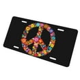 thumbnail image 3 of KAKALAD Spring Peace Sign Flower Symbol 01 Aluminum Universal Car Vehicles License Plate 6" x 12" (4 Holes), 3 of 9