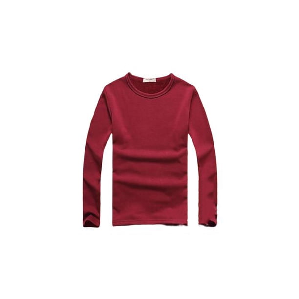 Sonducket Top básico para hombre, ropa interior cálida de otoño, Base para clima frío, ropa de Color sólido, Jersey informal de ocio, deportes, Camisetas XXL Rojo Espesar Sonducket AP013161-16