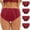 Red, variant on uublik Value 4-Pack, Panties for Women Leak Proof Cotton Overnight Menstrual Panties Briefs Period Underwear for Women Heavy Flow Black