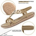 thumbnail image 6 of SWQZVT Boho Sandals for Women Summer Casual Flat Ankle Elastic Comfortable Beach Shoes Apricot Cute Flower Women Sandal, 6 of 7