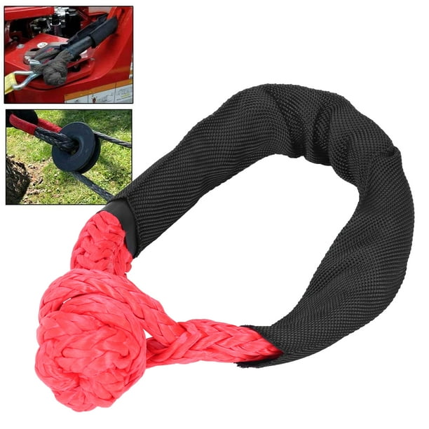 Ymiko Synthetic Soft Shackle, Easy Operation Low Stretch Rope Shackle Safe With Protective Sleeve For Suv For Atv For Truck Red
