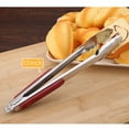 thumbnail image 2 of Fiudx Pinzas para Asar de Acero Inoxidable, Herramienta Resistente para Barbacoa, Mango de Goma para Un Agarre Seguro, Perfectas para Carne, Pescado y Maíz, Fáciles de Limpiar, Ideales para Uso En In, 2 of 7