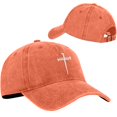 thumbnail image 4 of WGRFFH Vintage Baseball Cap,Nail Cross Embroidered Curved Brim Dad Hat, Adjustable Unstructured Cotton Casual Cap for Daily Outing,Weekend Travel,Outdoor Walking for Men Women Orange M, 4 of 4